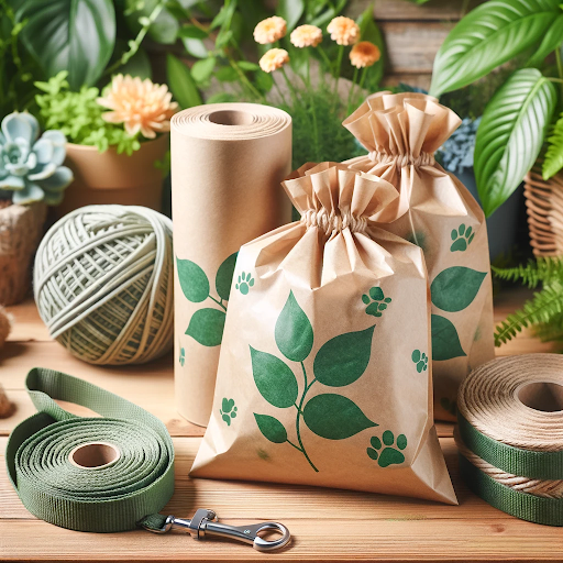 Biodegradable dog poop bags made from natural materials and EPI technology, a sustainable alternative to traditional plastic bags.