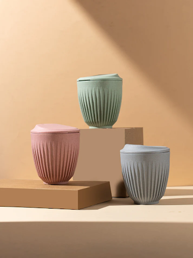 Irida Naturals eco-friendly travel coffee mugs in different colour options and sizes!