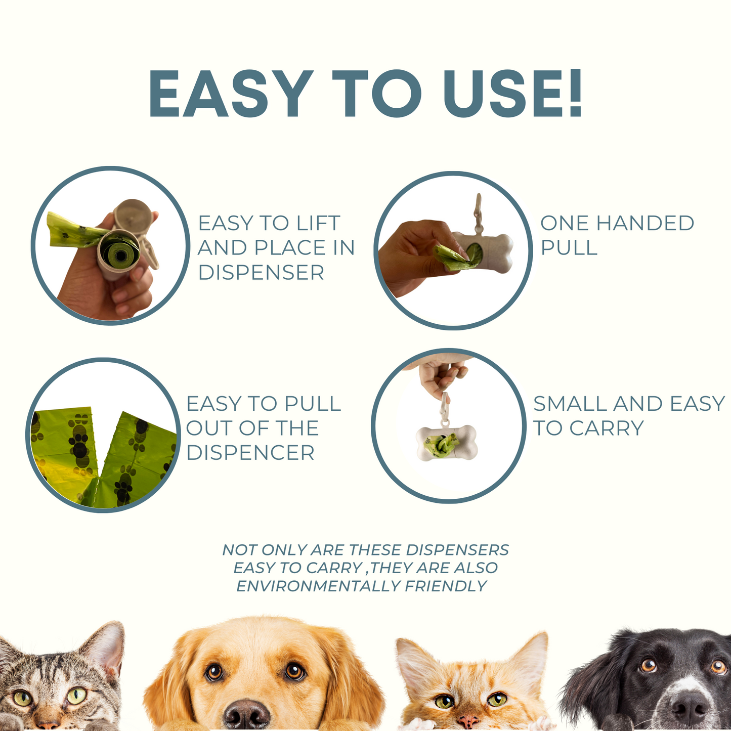 IRIDA NATURALS Poop Bags Wheat Straw Dispenser with Leash Clip