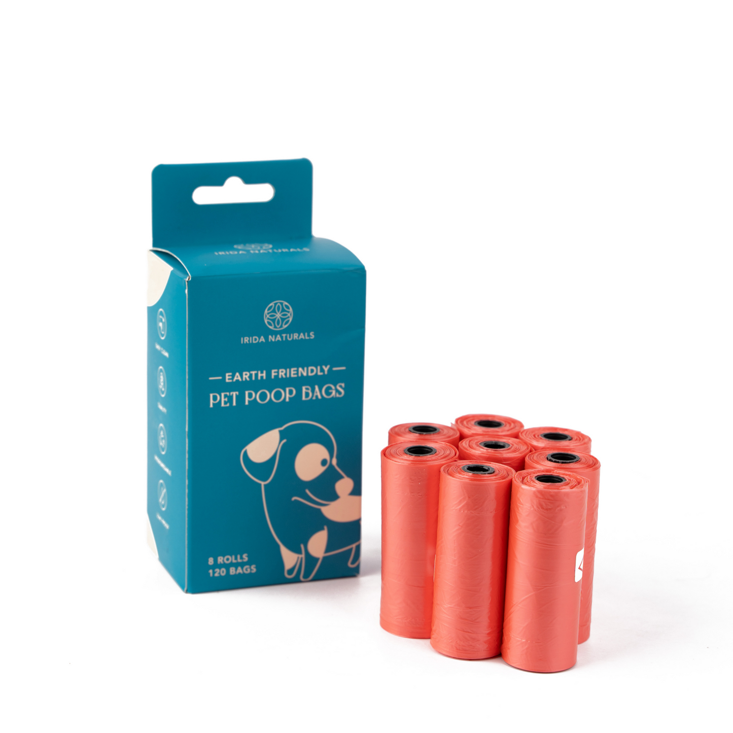 Irida Naturals Compostable Pet Poop Bags Floral scent - 120 Bags
