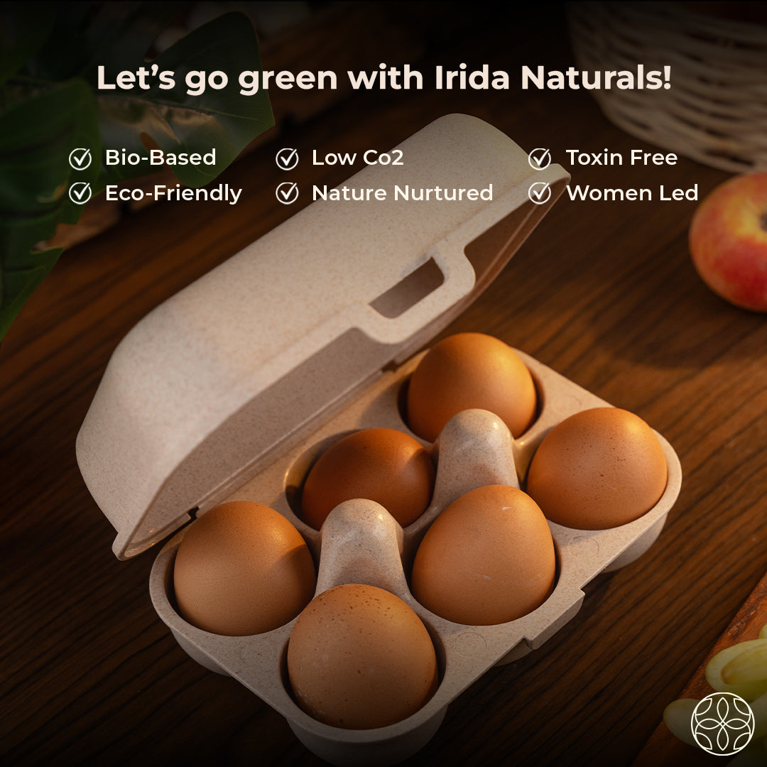 Eco-Friendly Rice Husk Egg Storage Box with Lid