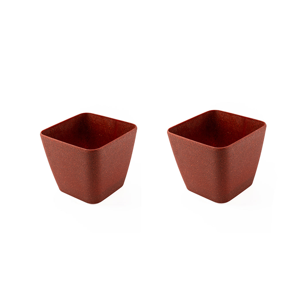 Rice Husk and Bamboo Fiber Sakura Pot and Planter - Set of 2
