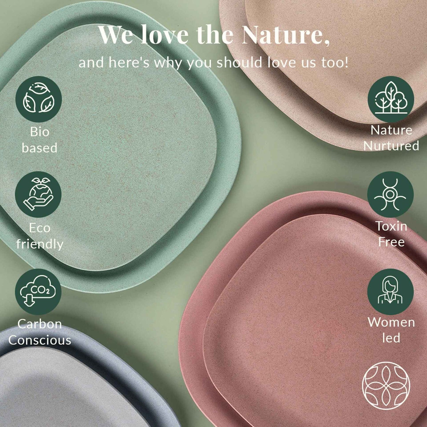 Rice husk And Bamboo Fiber Dinner Plates 9