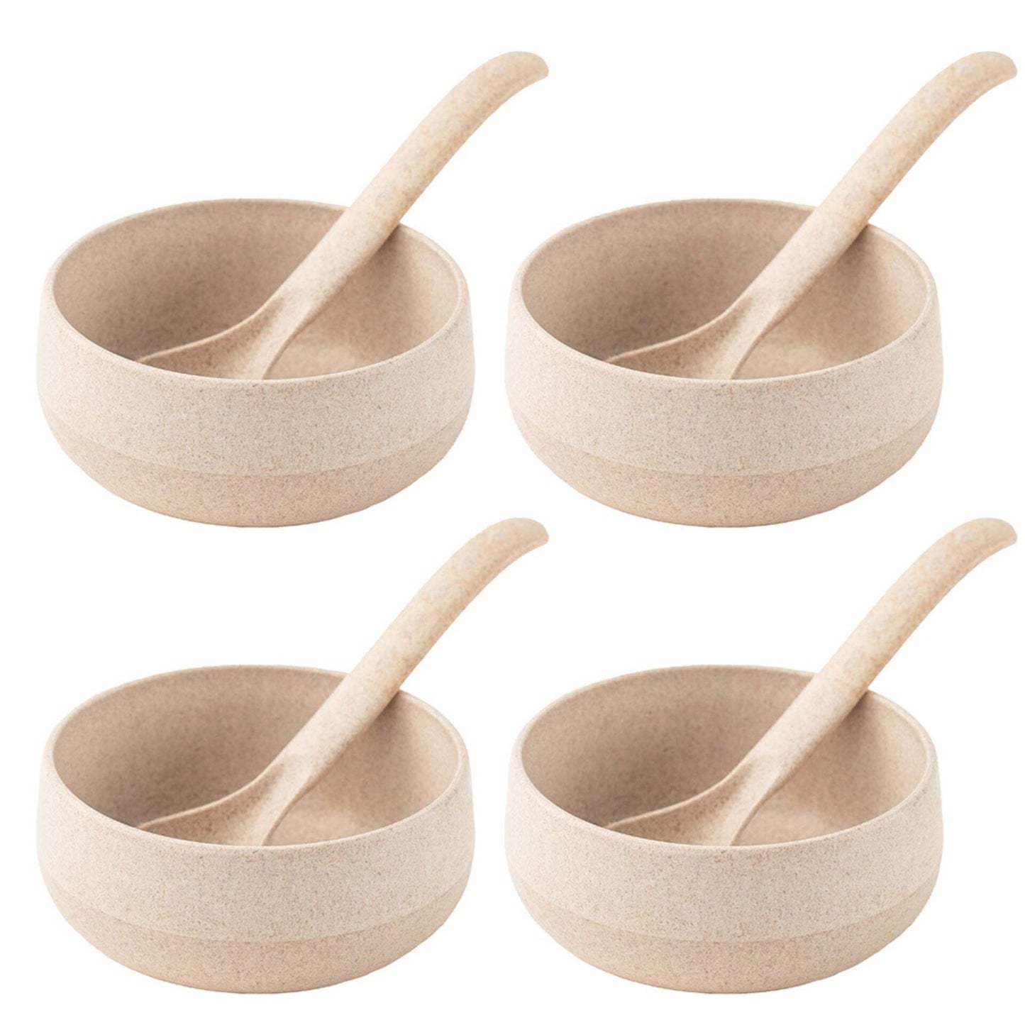 Rice husk And Bamboo Fiber Soup Bowls With Spoons
