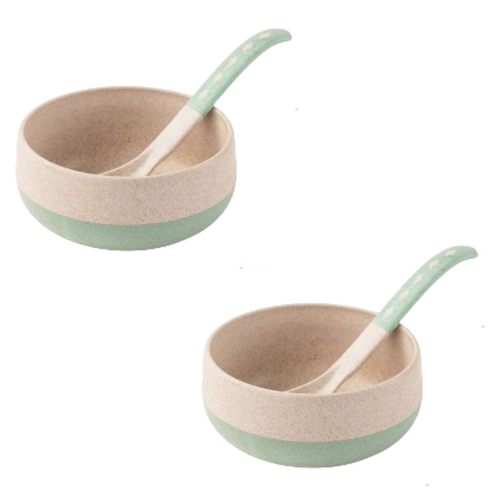 Rice husk And Bamboo Fiber Soup Bowls With Spoons