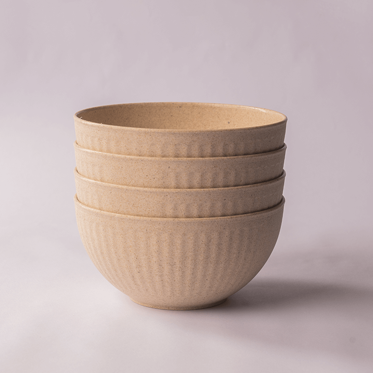 Rice Husk & Bamboo Fibre Fluted Bowl Set Pack of 4