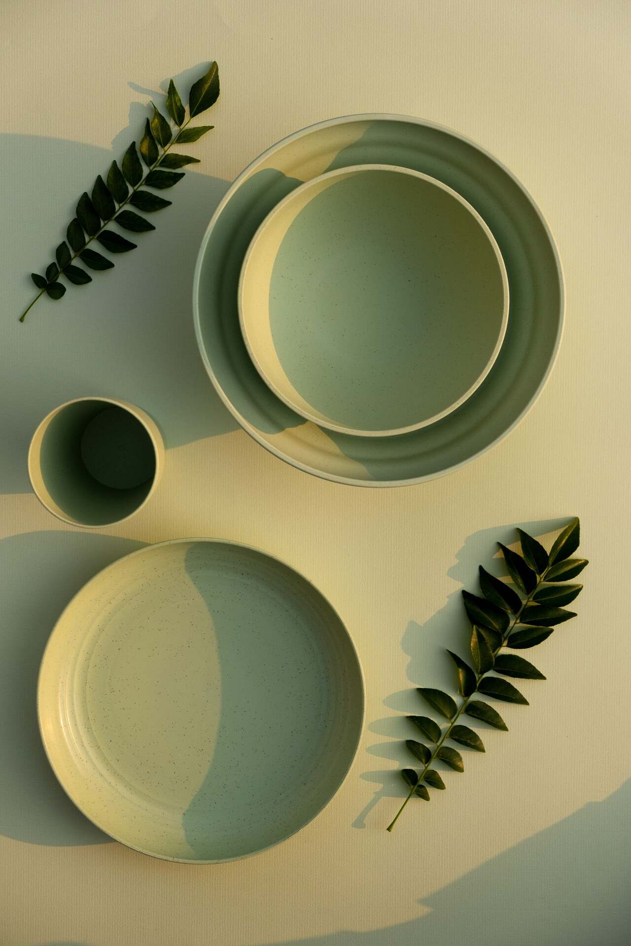 Wheat Straw Couple Dinner Set