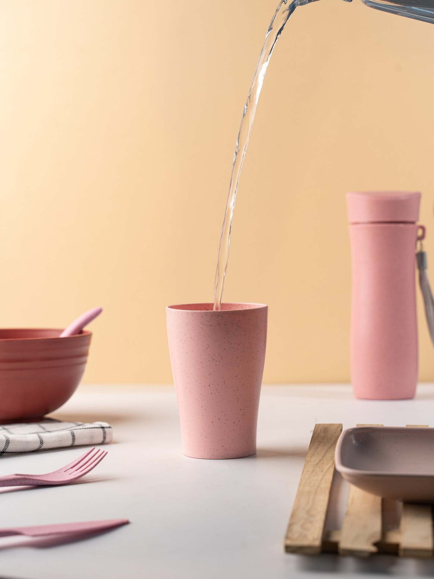 Wheat Straw Couple Dinner Set