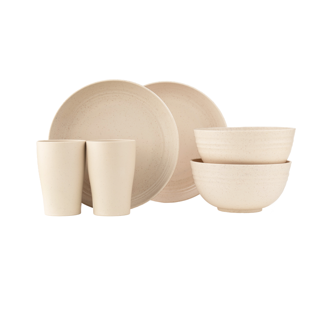 Wheat Straw Gift Set Holiday Tableware Trio