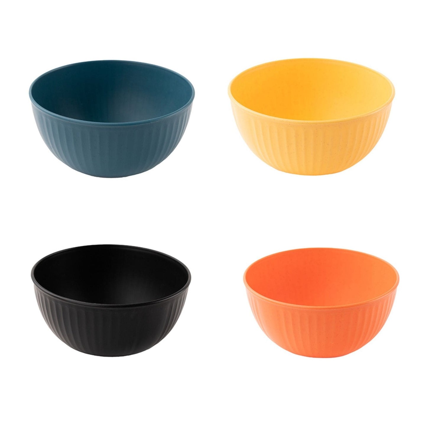 Wheat Straw and Bamboo Fiber Fluted Serving Bowls