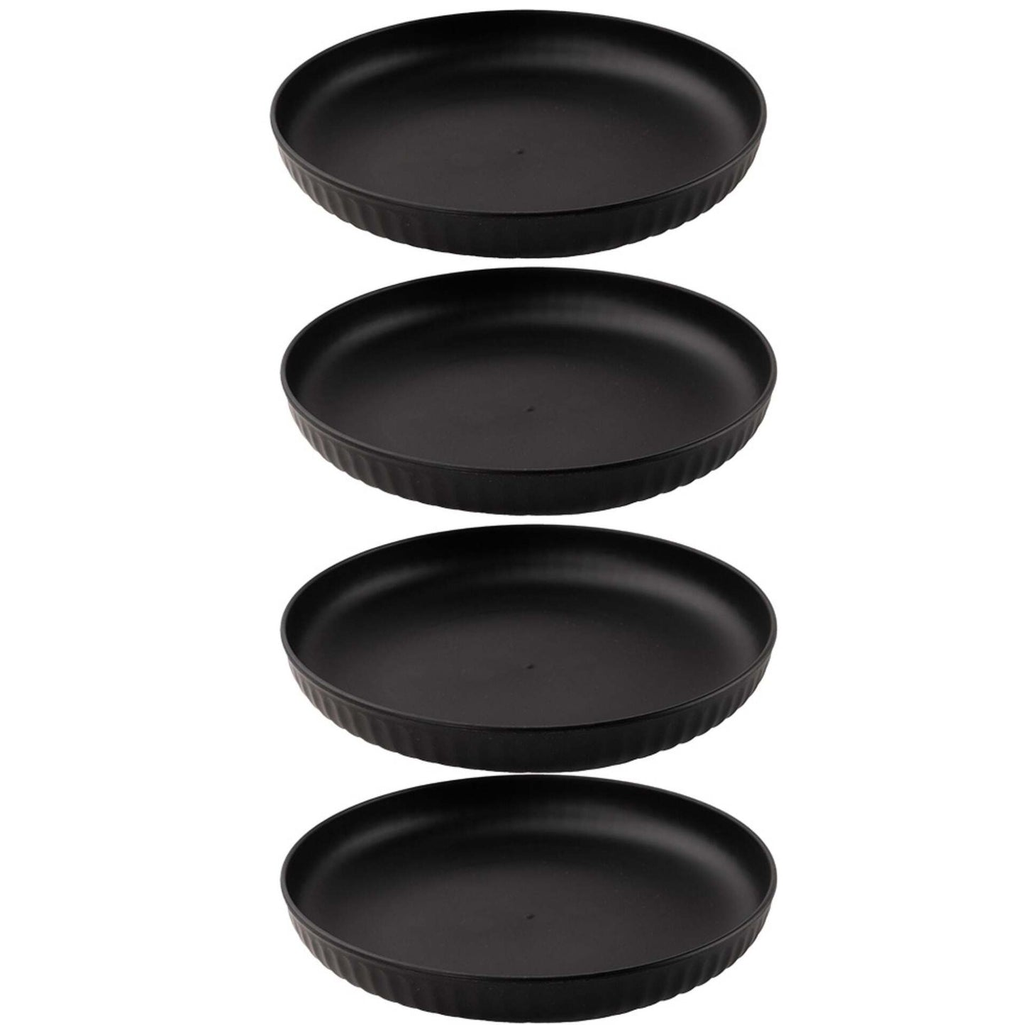 Wheat Straw and Bamboo Fiber Fluted Snack Plates Set Of 4