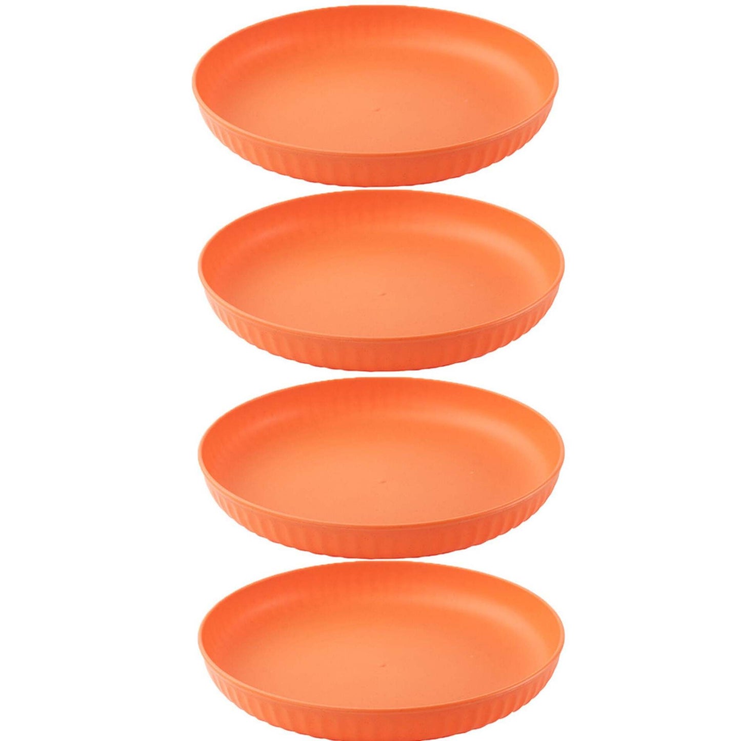 Wheat Straw and Bamboo Fiber Fluted Snack Plates Set Of 4