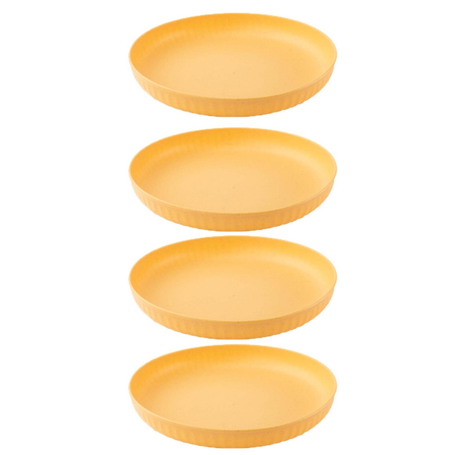 Wheat Straw and Bamboo Fiber Fluted Snack Plates Set Of 4