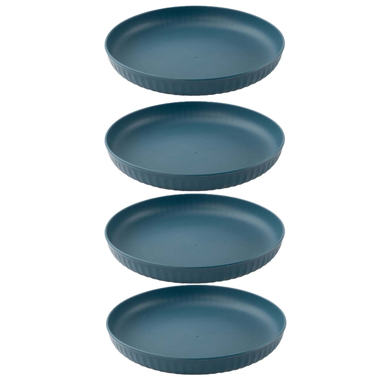 Wheat Straw and Bamboo Fiber Fluted Snack Plates Set Of 4