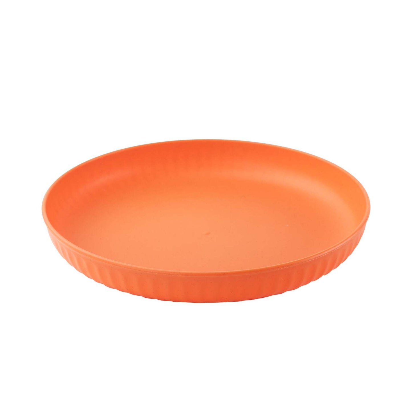 Wheat Straw and Bamboo Fiber Fluted Snack Plates Set Of 4