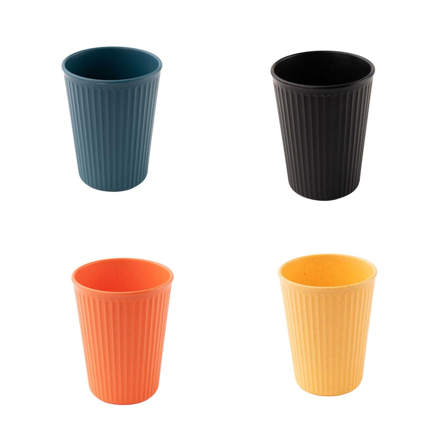 Wheat Straw and Bamboo Fiber Fluted Water Cups