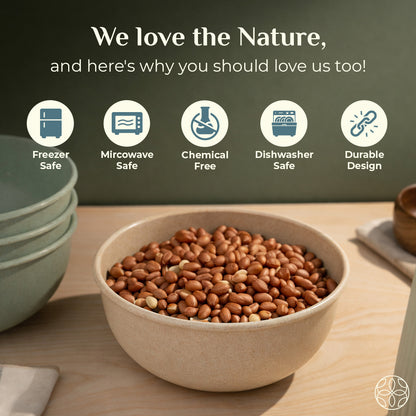 Rice Husk & Bamboo Fibre Mixing Bowl Set | Lightweight & Microwave Safe