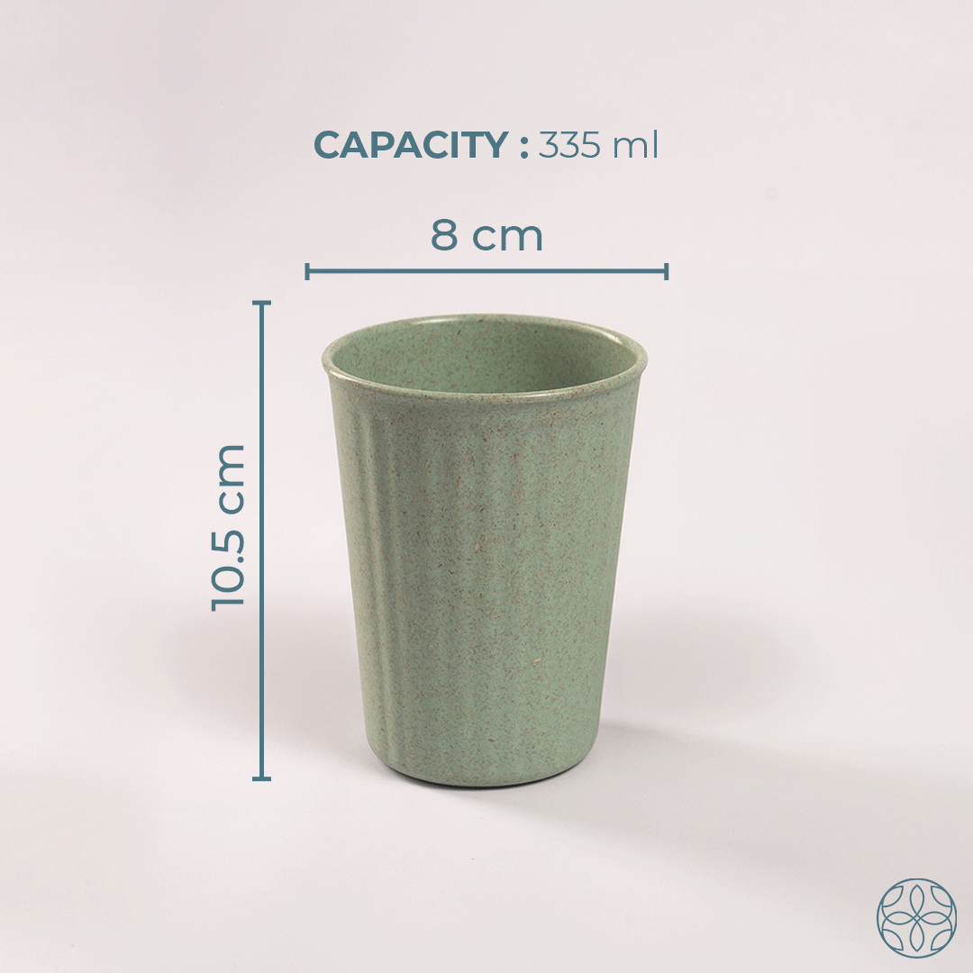 Rice Husk & Bamboo Fibre Fluted Cups Set Pack of 4