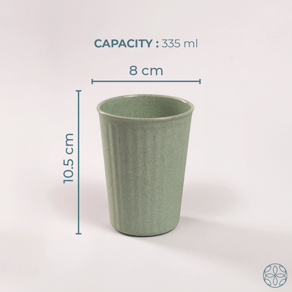 Rice Husk & Bamboo Fibre Fluted Cups Set Pack of 4