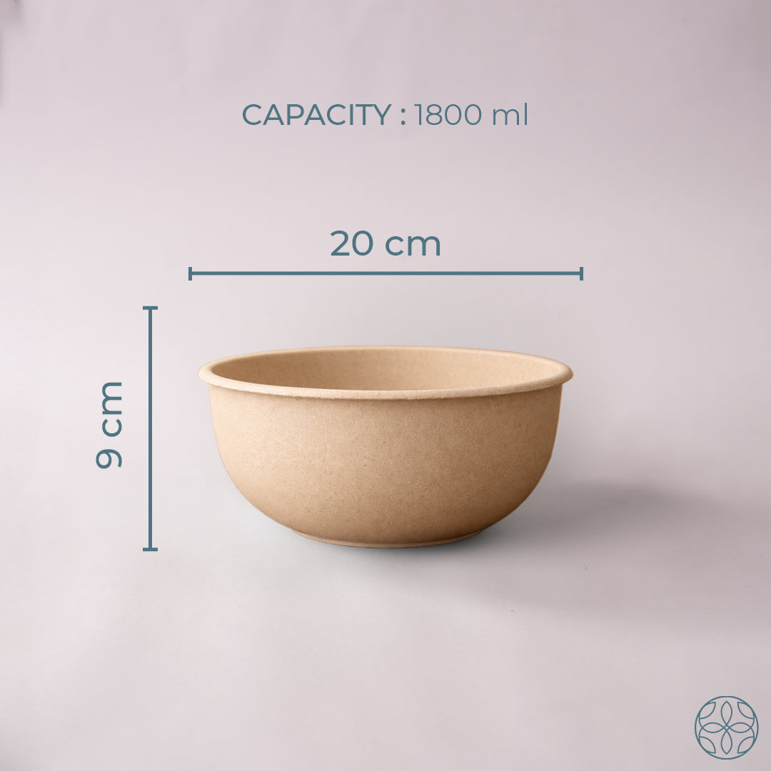 Rice Husk & Bamboo Fibre Mixing Bowl Set | Lightweight & Microwave Safe