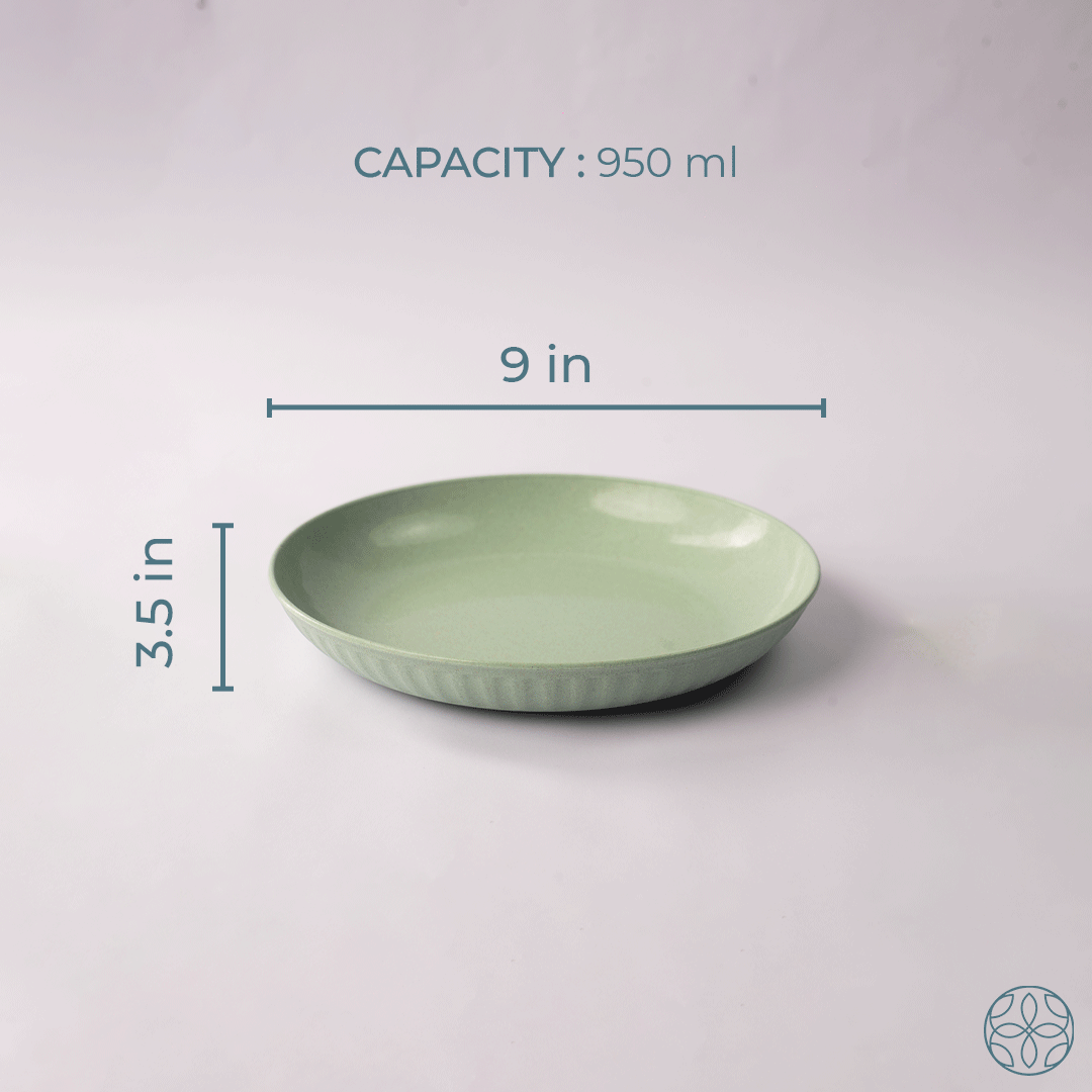Rice Husk & Bamboo Fibre Fluted Plate Set Pack of 4