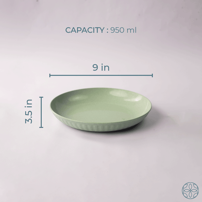 Rice Husk & Bamboo Fibre Fluted Plate Set Pack of 4