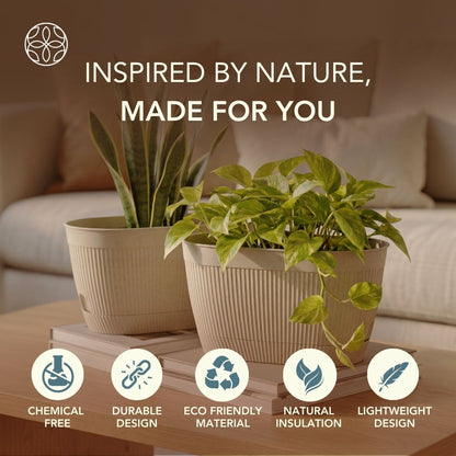 Eco Friendly Rice Husk Camelia 11.5 inch Pots & Planter
