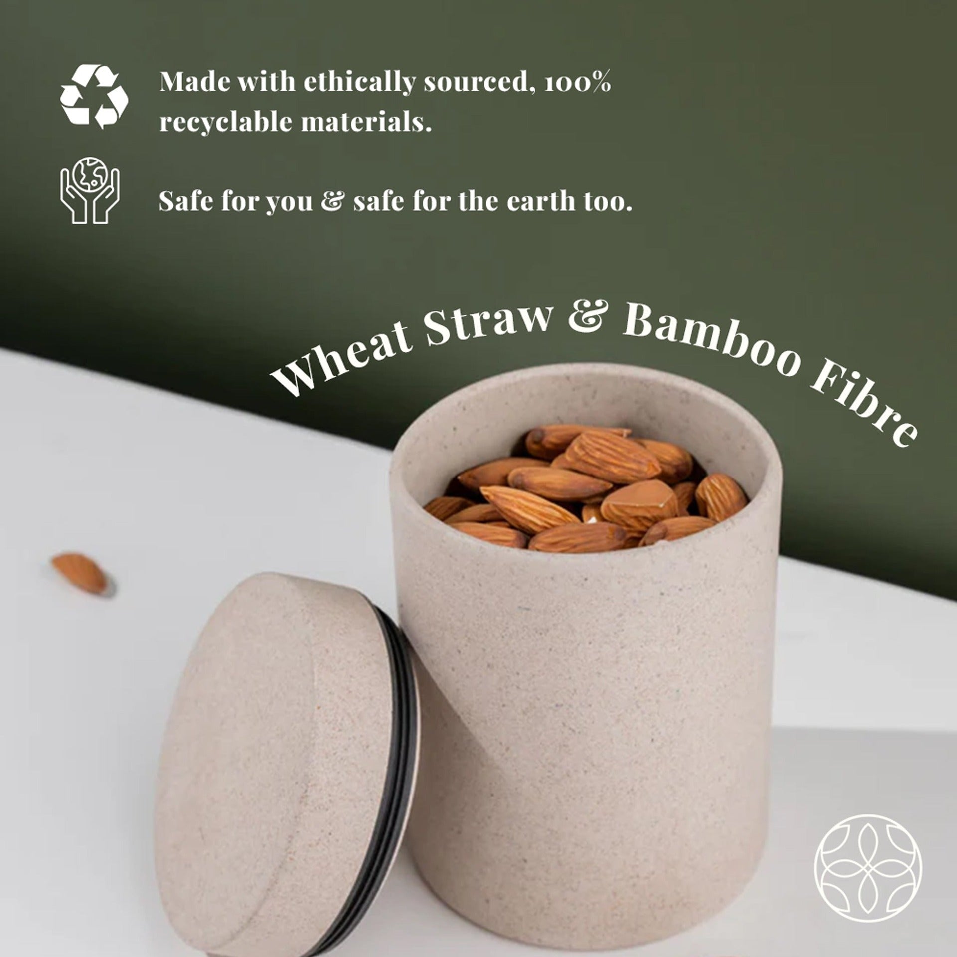 Rice Husk And Bamboo Fiber Airtight Storage Container For Kitchen ...