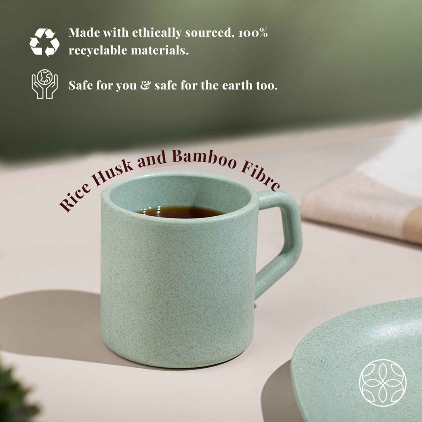 Rice Husk And Bamboo Fiber Cute Coffee Mugs
