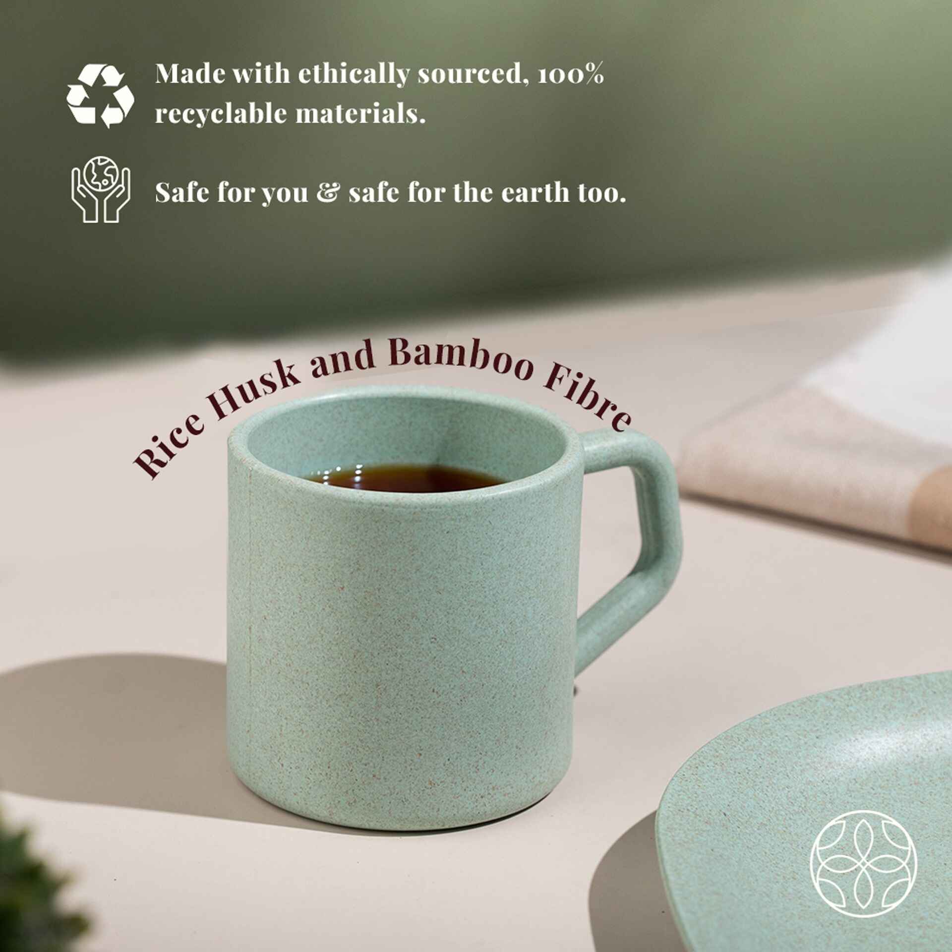 Rice Husk And Bamboo Fiber Cute Coffee Mugs