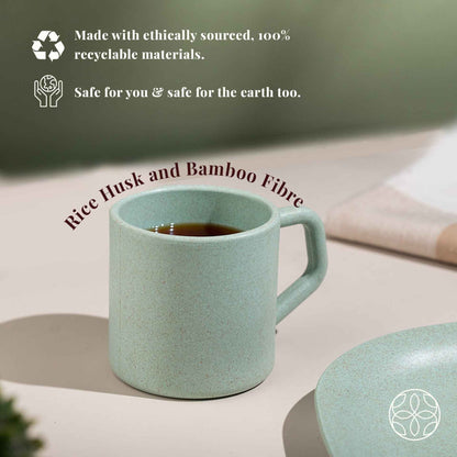Rice Husk And Bamboo Fiber Cute Coffee Mugs