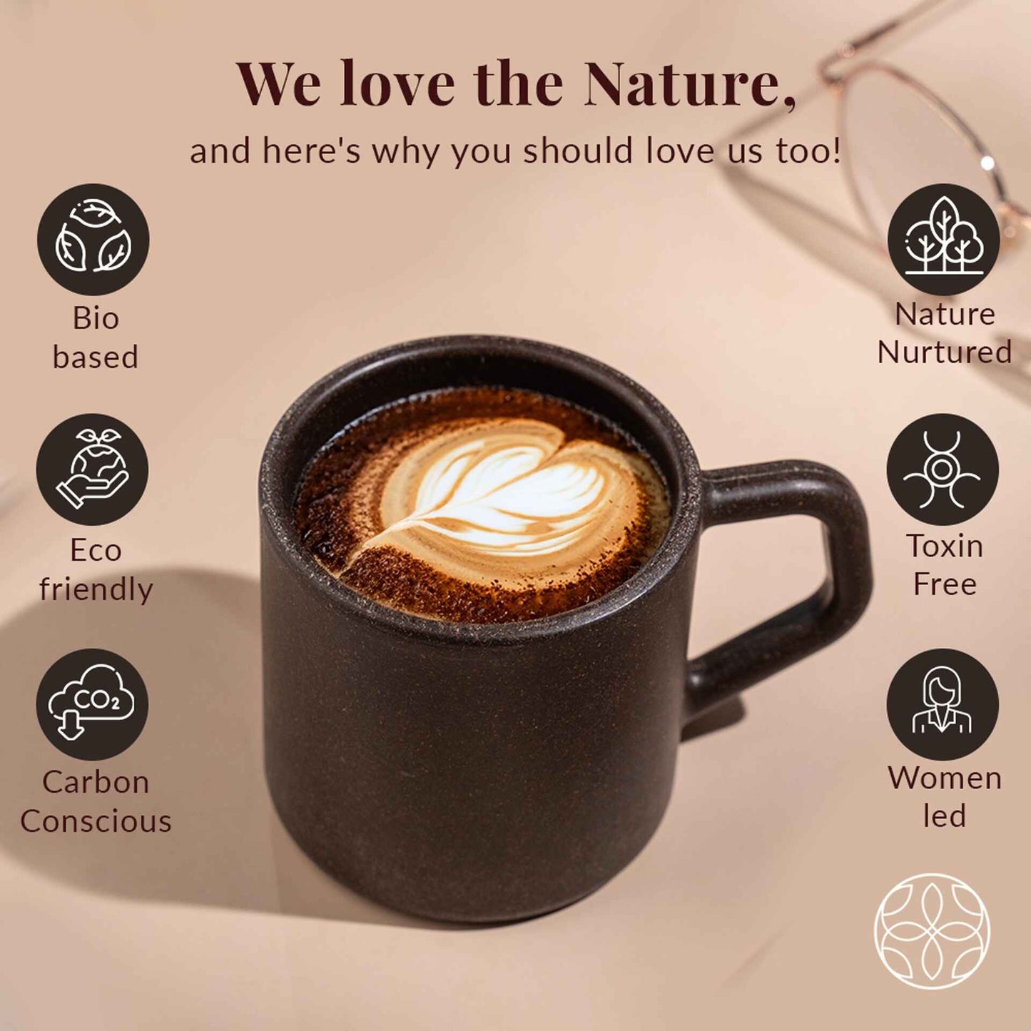 Rice Husk And Bamboo Fiber Cute Coffee Mugs