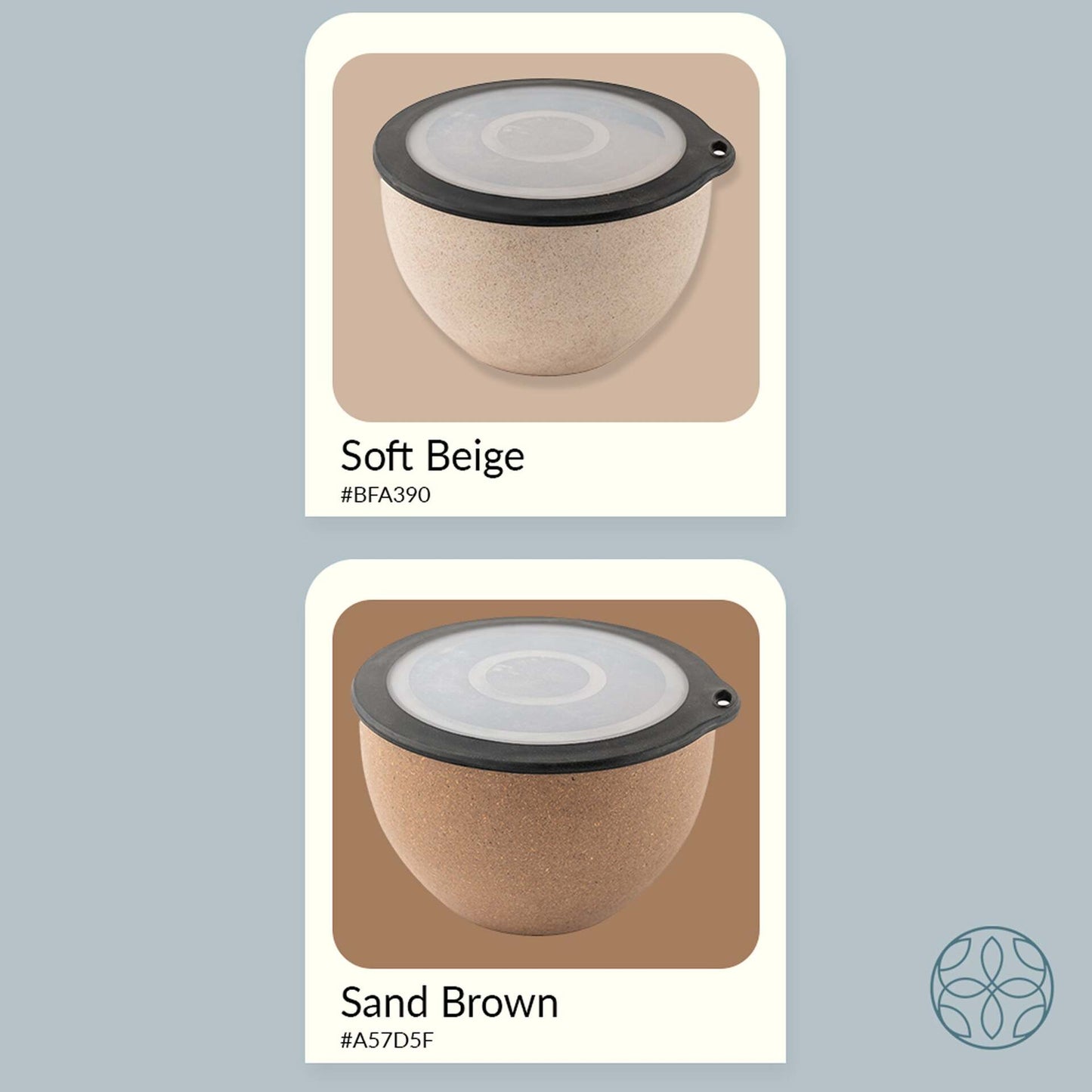 Rice Husk And Bamboo Fiber Serving Bowl With Lid- 1.6L