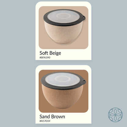Rice Husk And Bamboo Fiber Serving Bowl With Lid- 1.6L