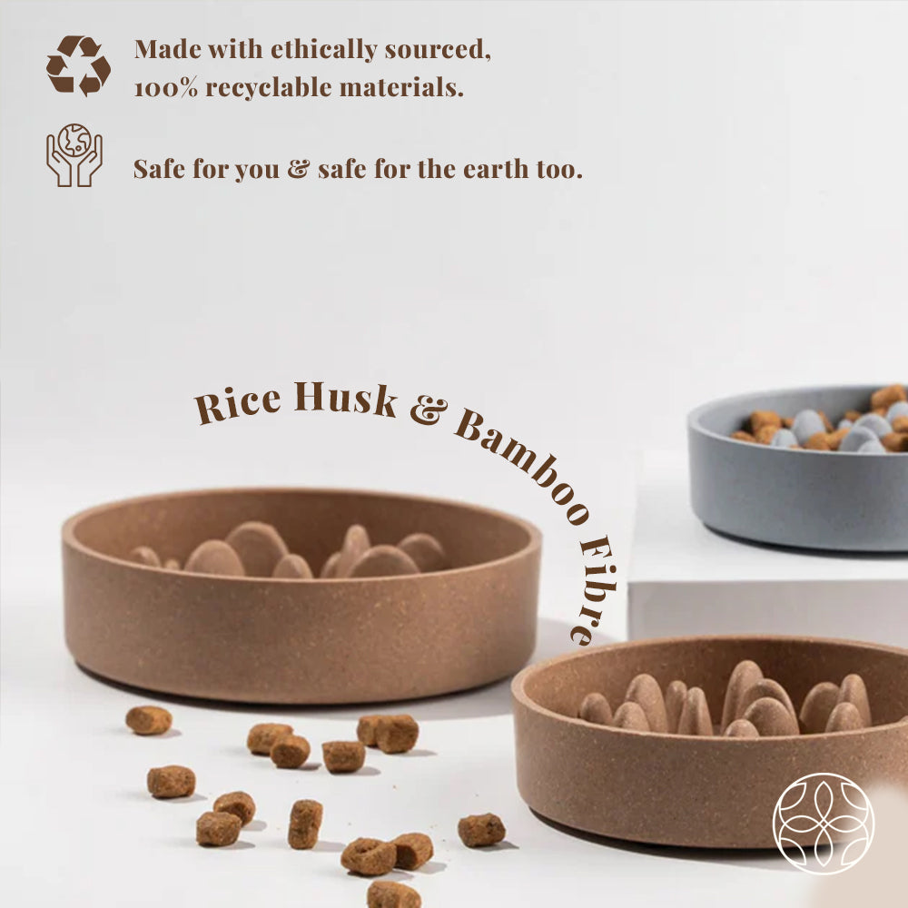 Rice Husk Slow Feeder Bowl Mid 14 CM