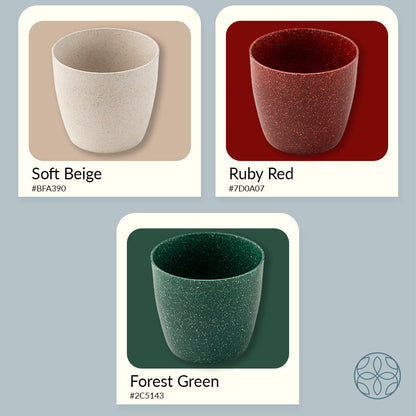 Rice Husk and Bamboo Fiber Lily Pot and Planter - Set of 2