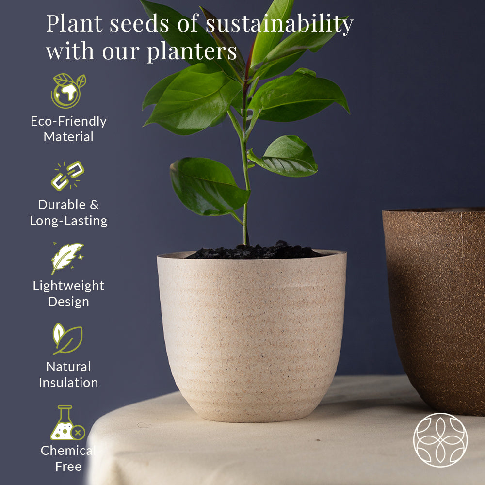 Rice Husk and Bamboo Fiber Peony Pot and Planter