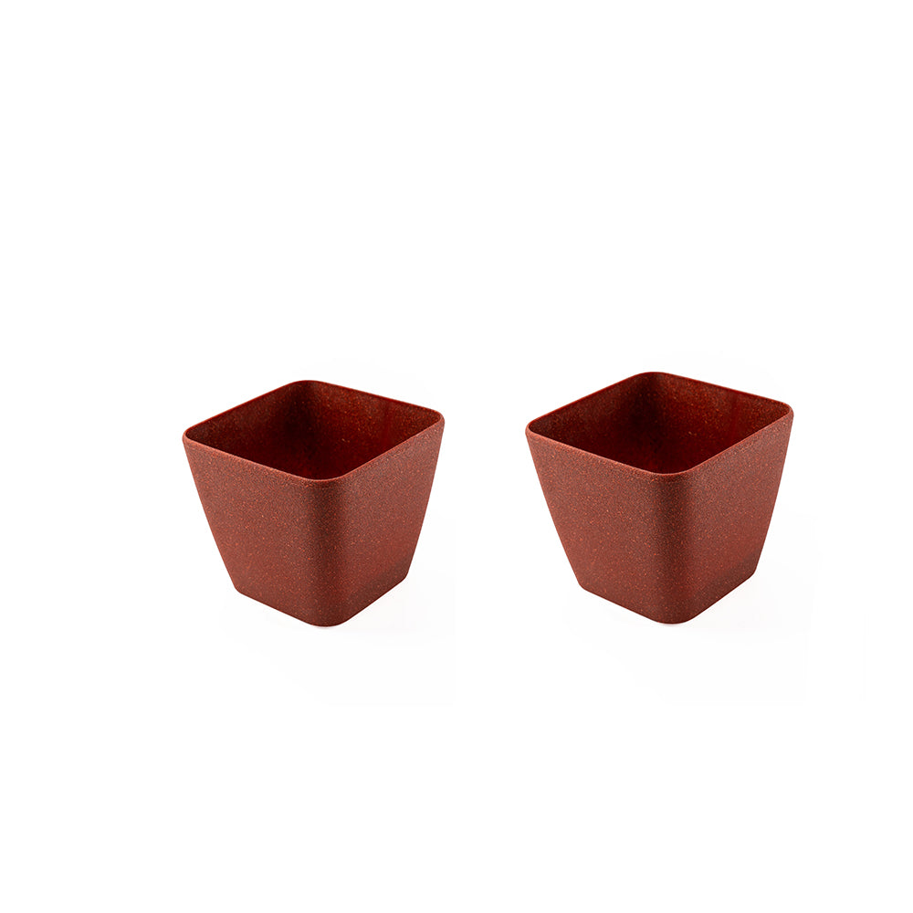 Rice Husk and Bamboo Fiber Sakura Pot and Planter - 4"- Set of 2