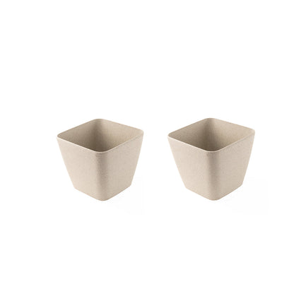 Rice Husk and Bamboo Fiber Sakura Pot and Planter - 4"- Set of 2