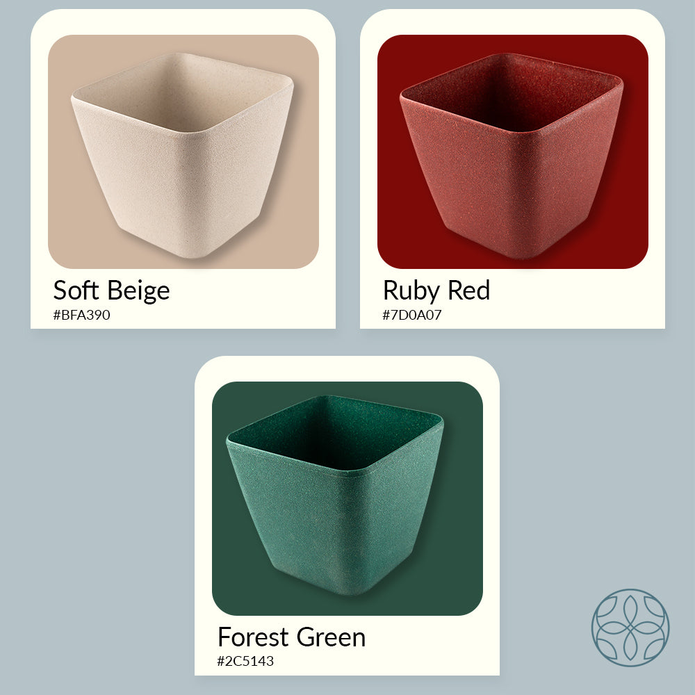 Rice Husk and Bamboo Fiber Sakura Pot and Planter - 4"- Set of 2