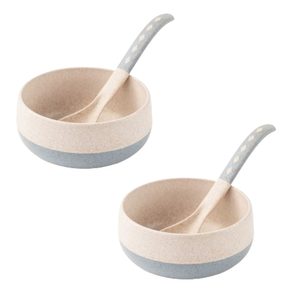 Rice husk And Bamboo Fiber Soup Bowls With Spoons