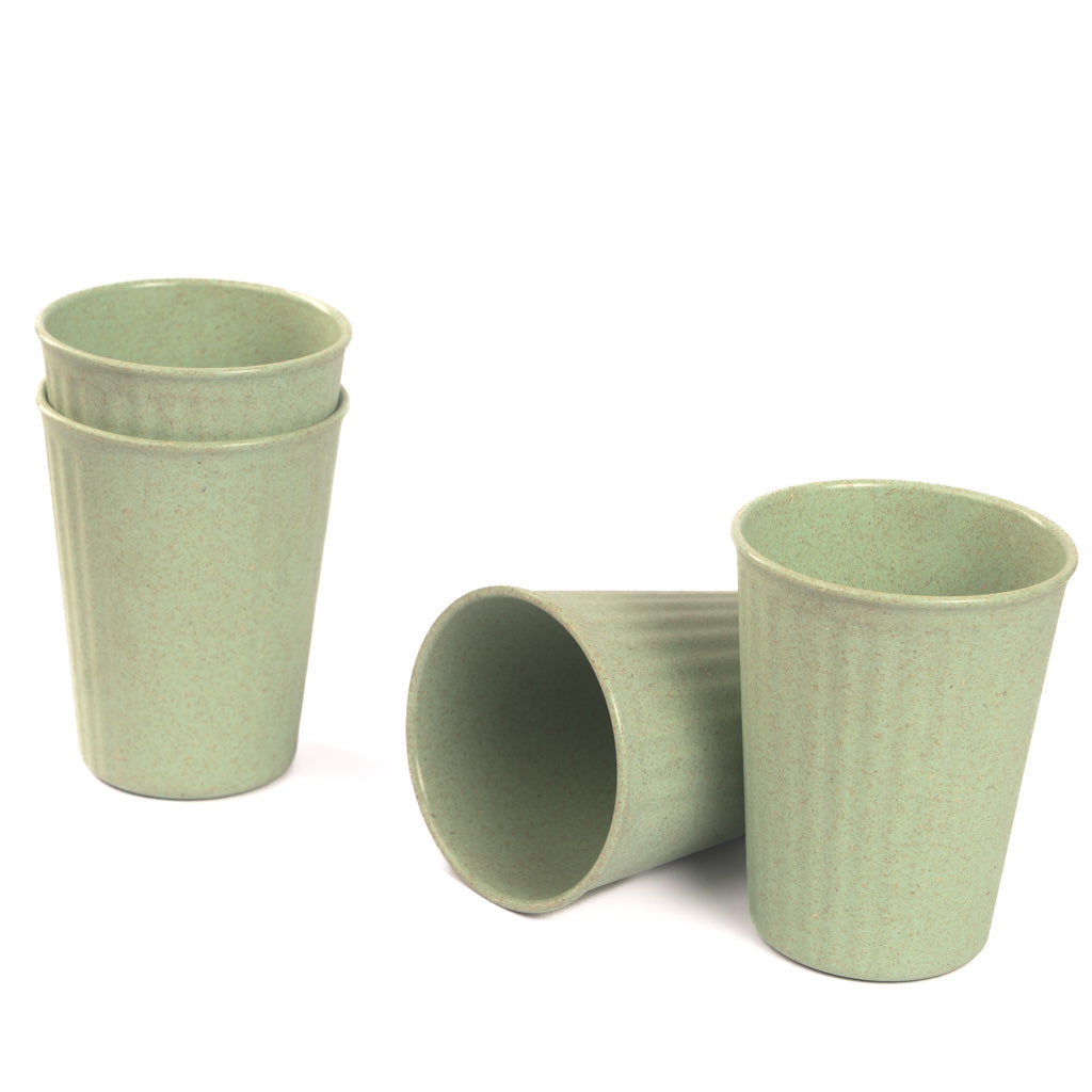 Rice Husk & Bamboo Fibre Fluted Cups Set Pack of 4