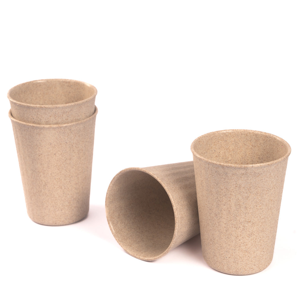 Rice Husk & Bamboo Fibre Fluted Cups Set Pack of 4