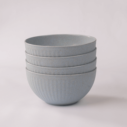 Rice Husk & Bamboo Fibre Fluted Bowl Set Pack of 4