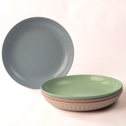 Rice Husk & Bamboo Fibre Fluted Plate Set Pack of 4