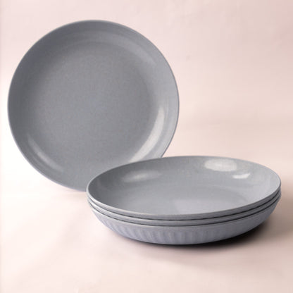 Rice Husk & Bamboo Fibre Fluted Plate Set Pack of 4