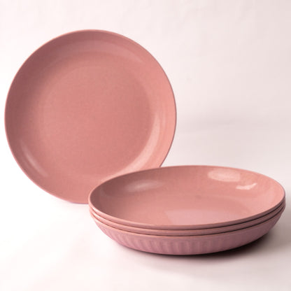Rice Husk & Bamboo Fibre Fluted Plate Set Pack of 4