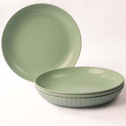 Rice Husk & Bamboo Fibre Fluted Plate Set Pack of 4