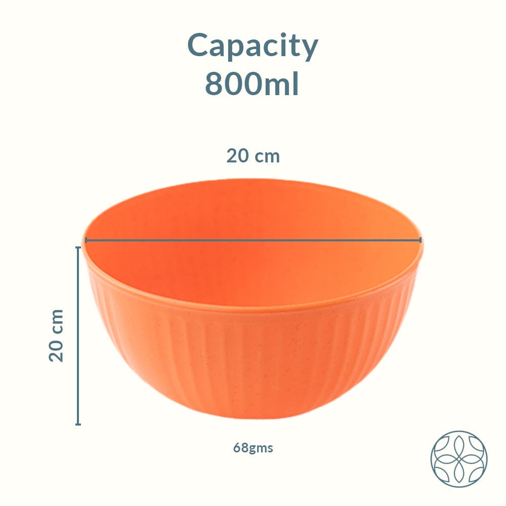 Wheat Straw and Bamboo Fiber Fluted Serving Bowls