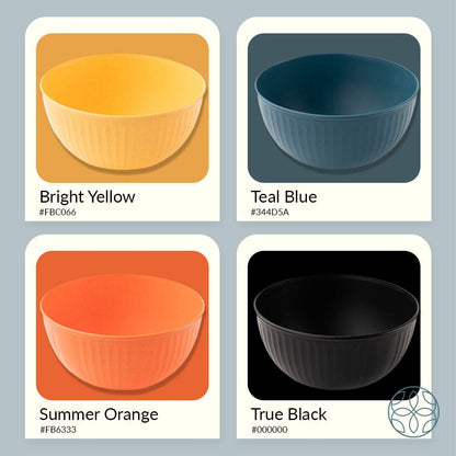 Wheat Straw and Bamboo Fiber Fluted Serving Bowls